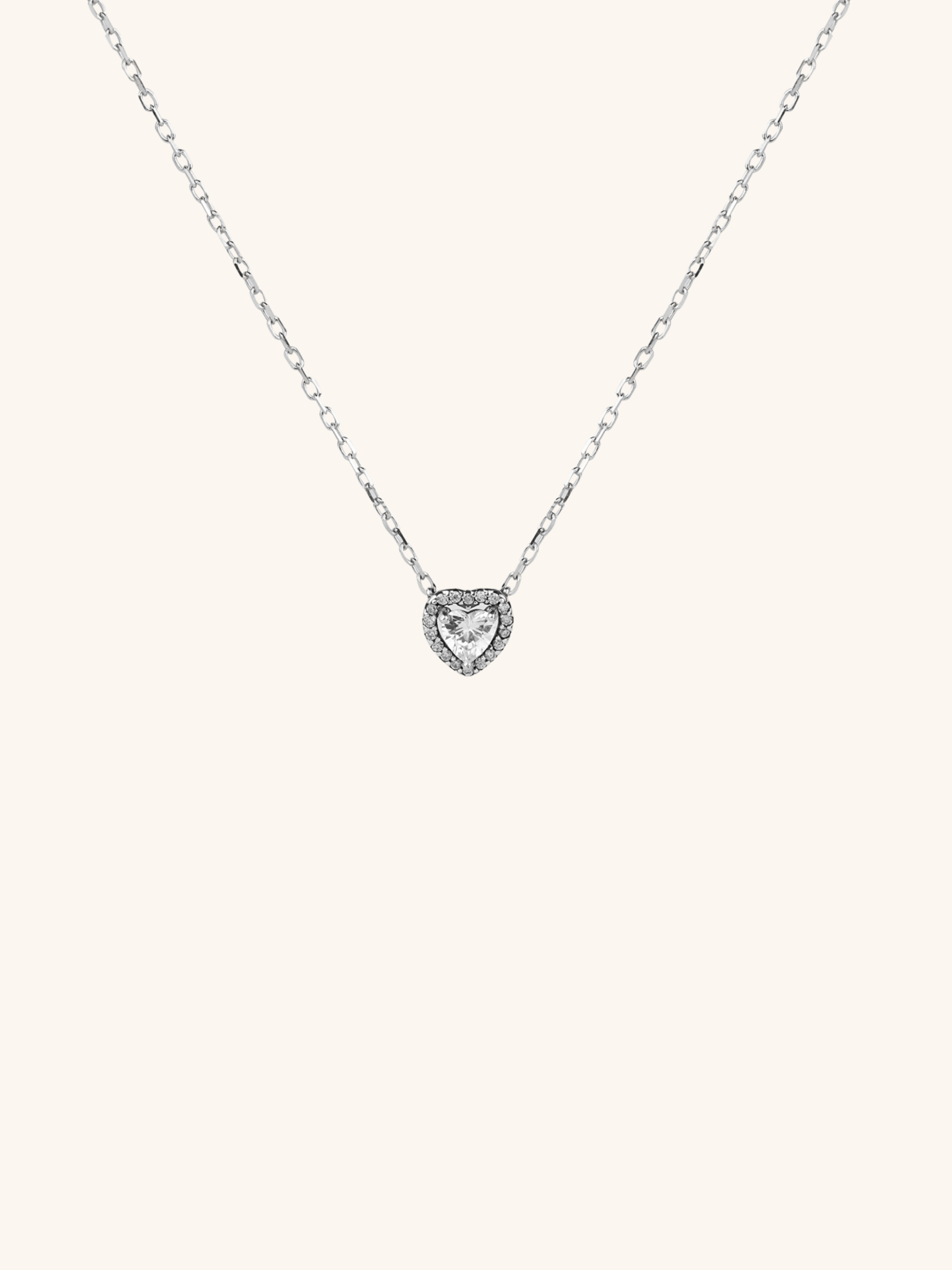 EMERY Heart Pavé Sterling Silver Necklace - Minimalist Lab