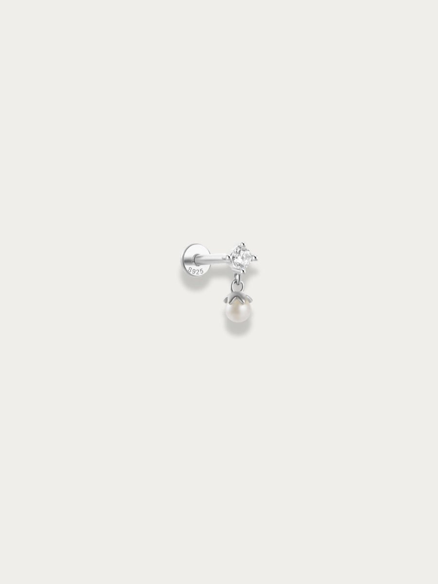 Aurelia Pearl Drop Stud Earring - Minimalist Lab