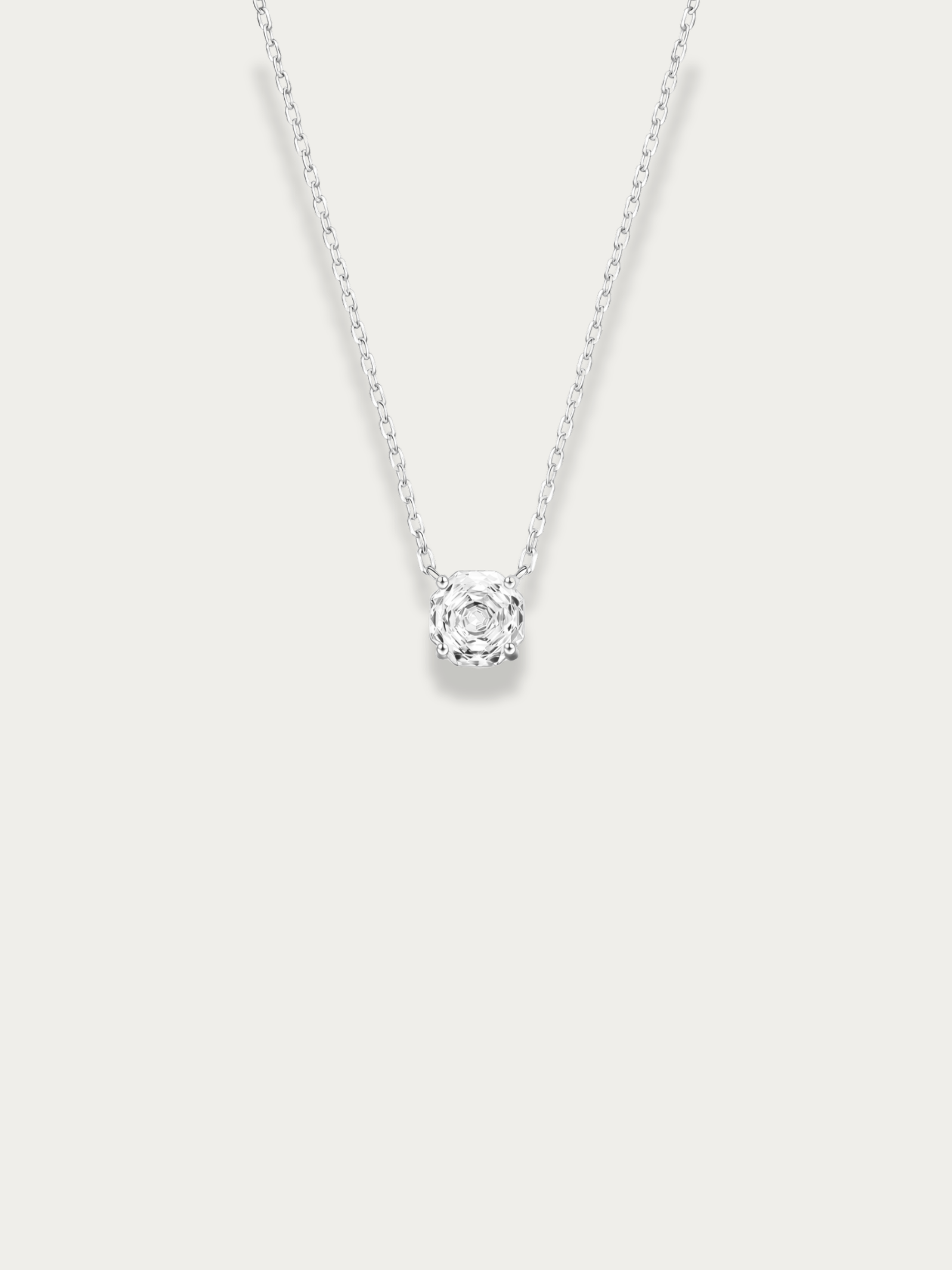 clear stone aurelle rose cut solitaire necklace 925 silver malaysia