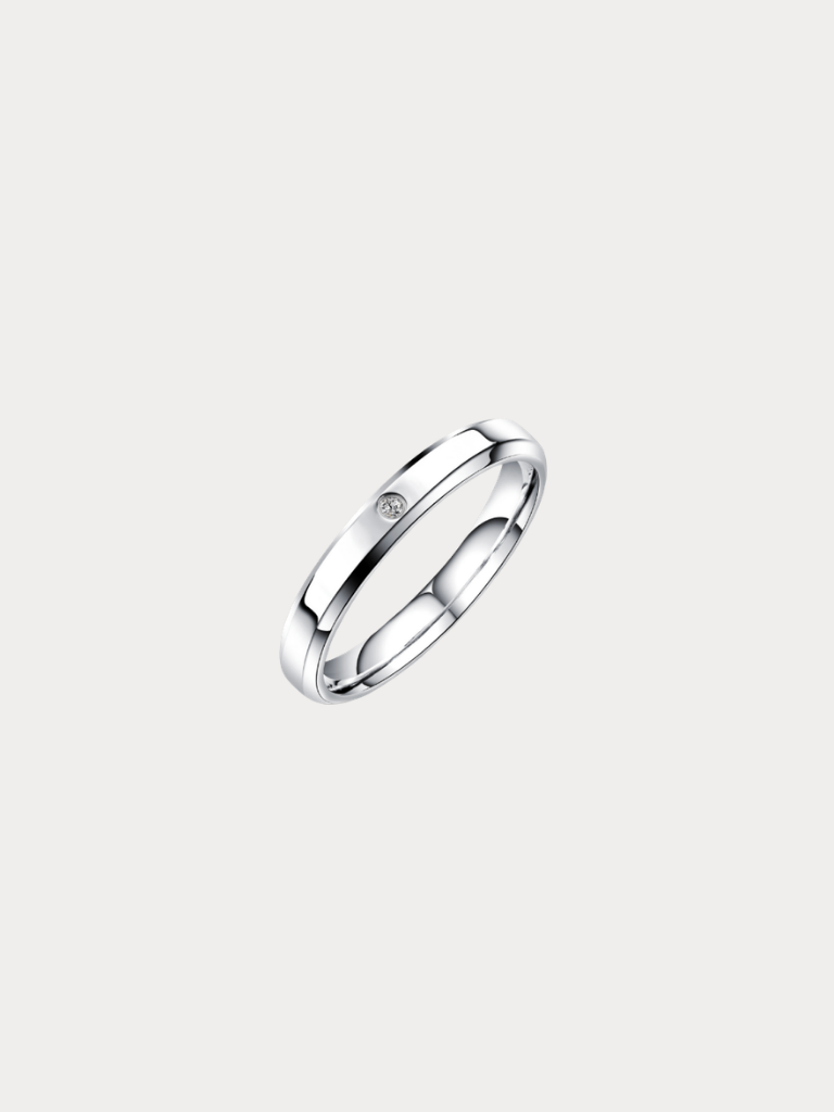 MNML Auri Eternal Diamond Ring in titanium silver — front view, promise ring Malaysia