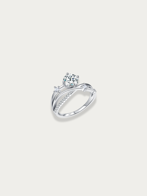 aveline 1ct moissanite crosslight ring
