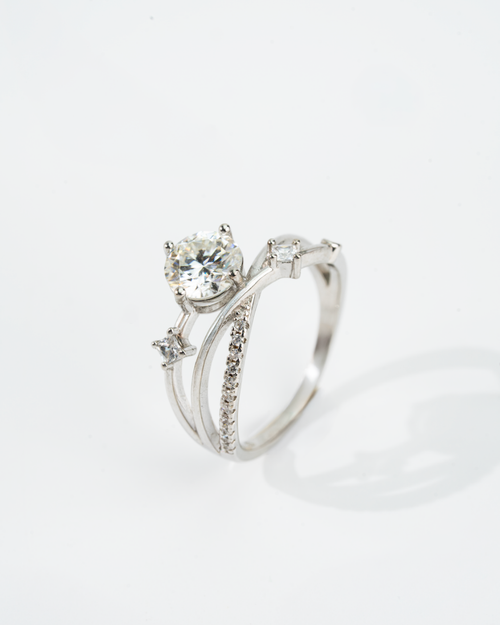 moissanite engagement ring sterling silver