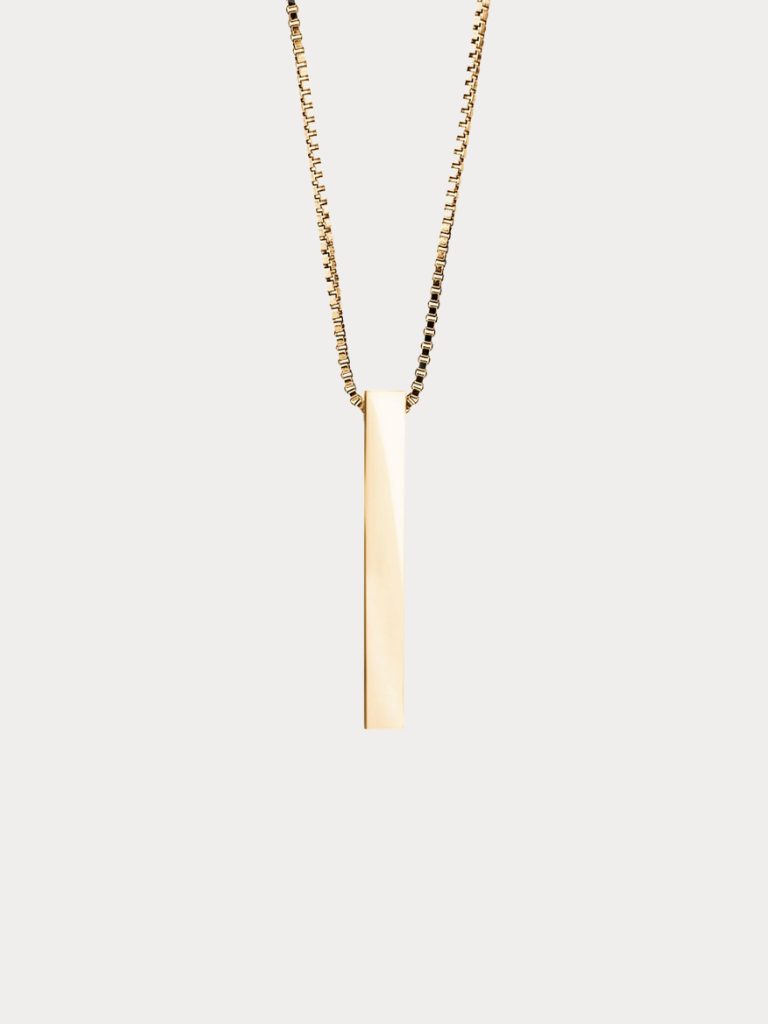 Bar Box Chain Engravable Pendant Necklace - Minimalist Lab