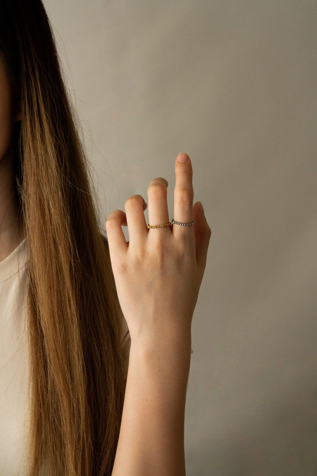 Beaded Elastic Ring - Minimalist Lab