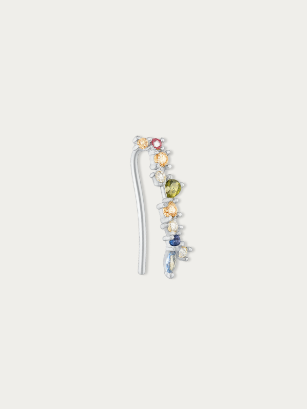 Rainbow Diamonds Sterling Silver Threader Tunggal