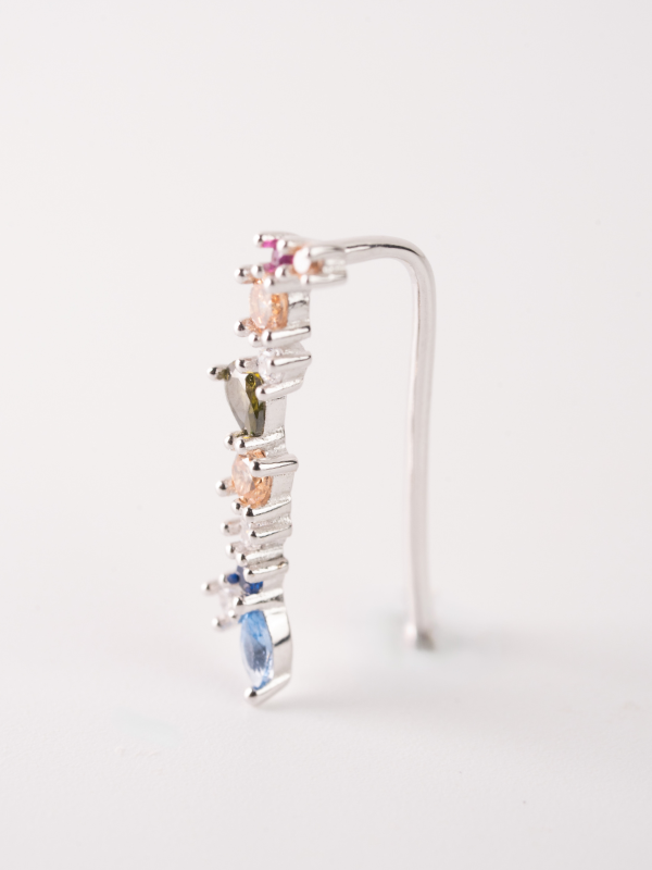 Rainbow Diamonds Sterling Silver Threader Tunggal