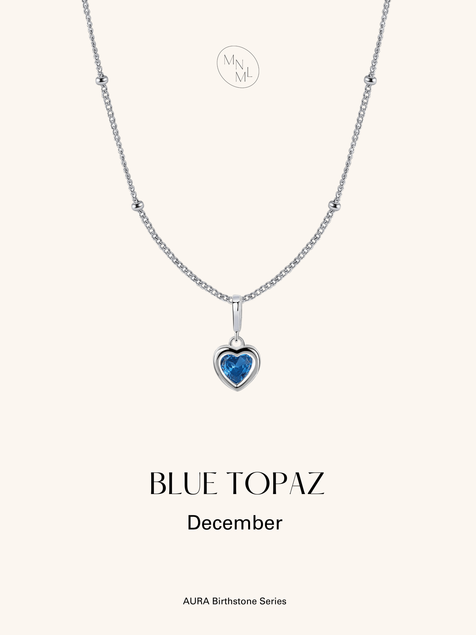 AURA Birthstone Sterling Silver Necklace - Minimalist Lab