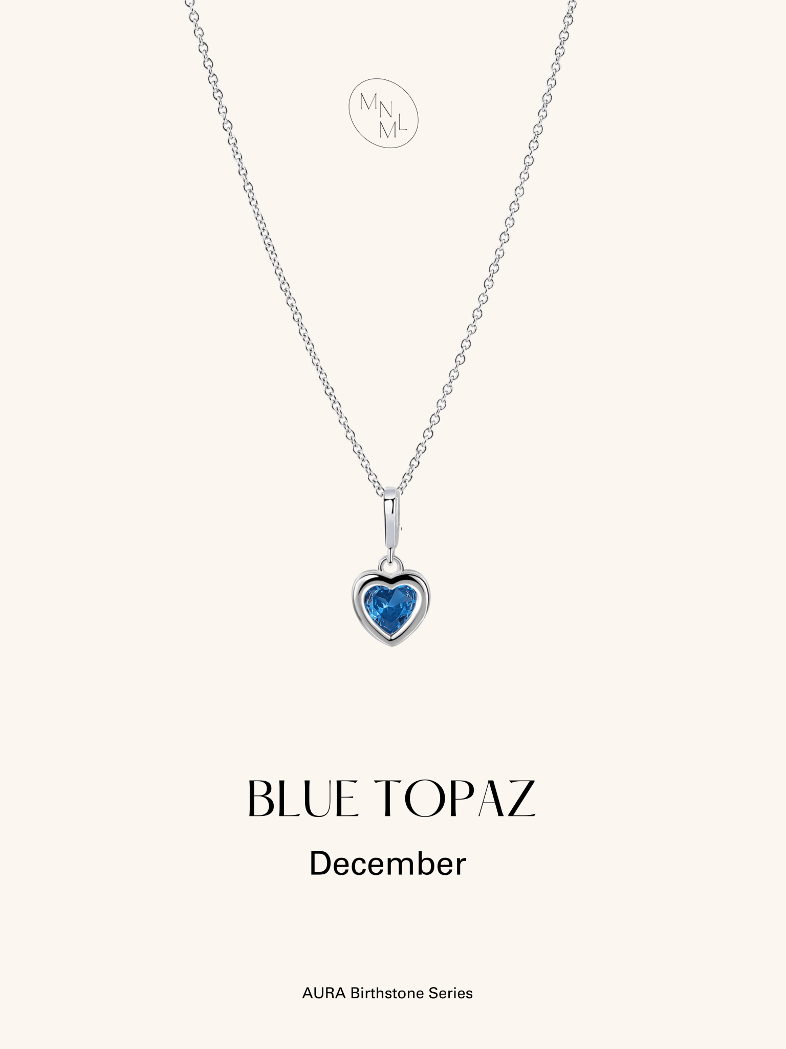 AURA Birthstone Sterling Silver Necklace - Minimalist Lab