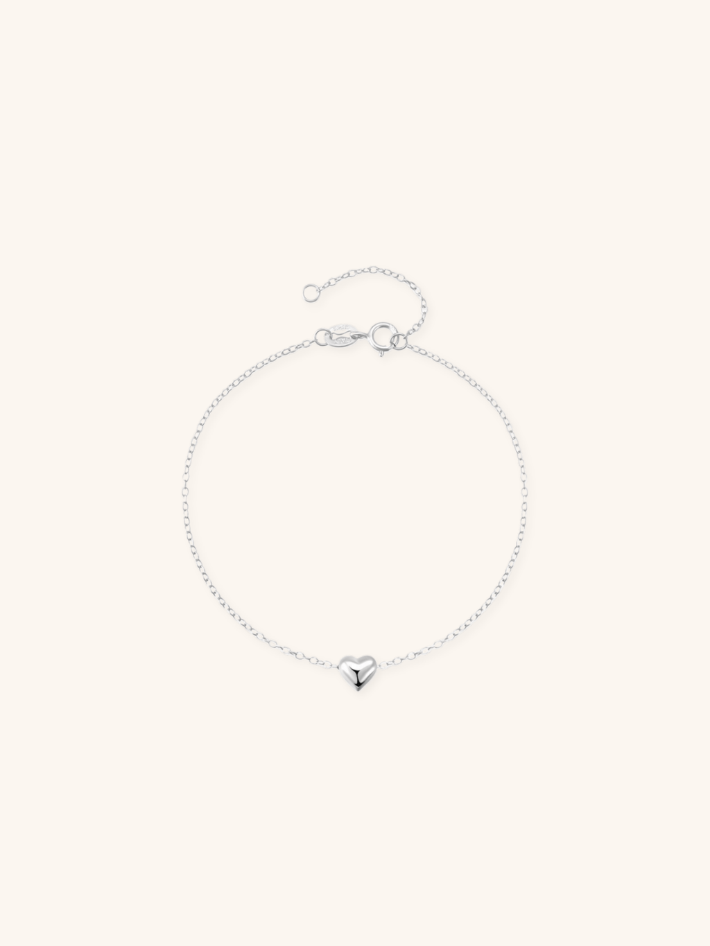L'AMOUR Heart Chain Sterling Silver Bracelet - Minimalist Lab