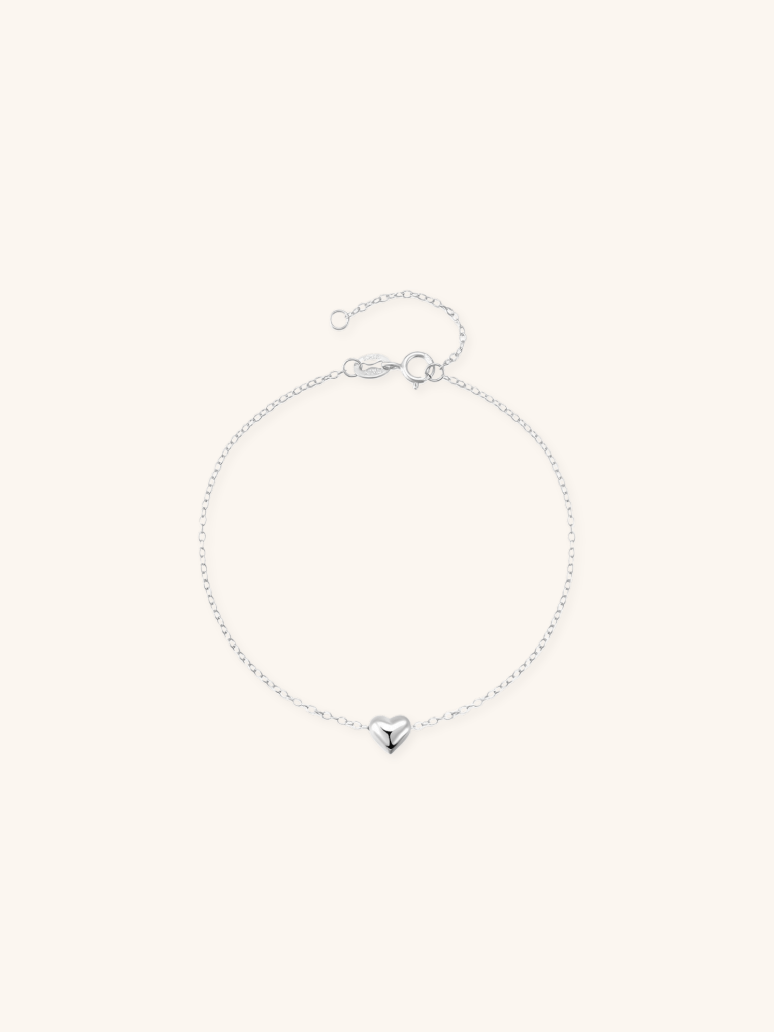 L'AMOUR Heart Chain Sterling Silver Bracelet - Minimalist Lab