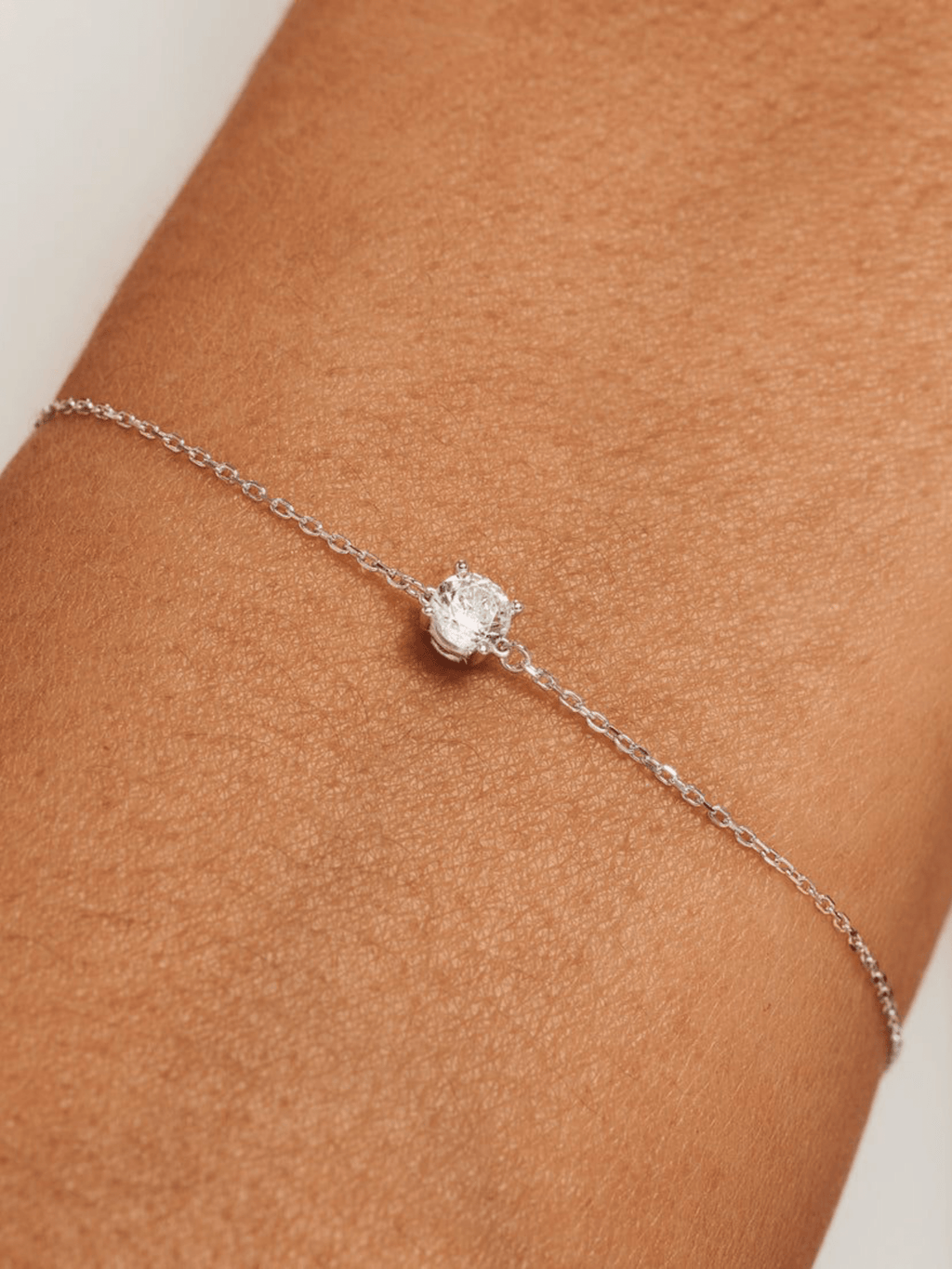 RAY Solitaire Diamond Sterling Silver Bracelet - Minimalist Lab