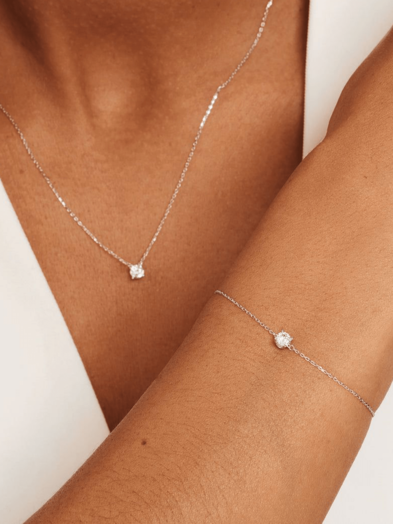 RAY Solitaire Diamond Sterling Silver Bracelet - Minimalist Lab