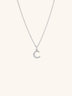 SIERRA Sparkling Moon Sterling Silver Necklace - Minimalist Lab