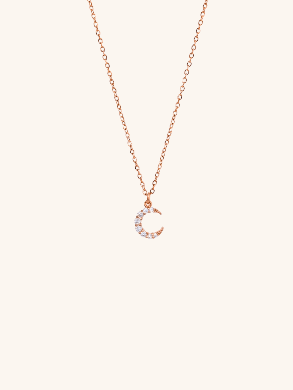 SIERRA Sparkling Moon Sterling Silver Necklace - Minimalist Lab