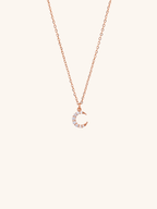 SIERRA Sparkling Moon Sterling Silver Necklace - Minimalist Lab