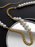 Pearl Curb Chain Necklace - Minimalist Lab