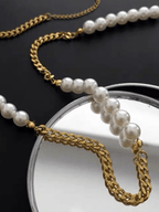 Pearl Curb Chain Necklace - Minimalist Lab
