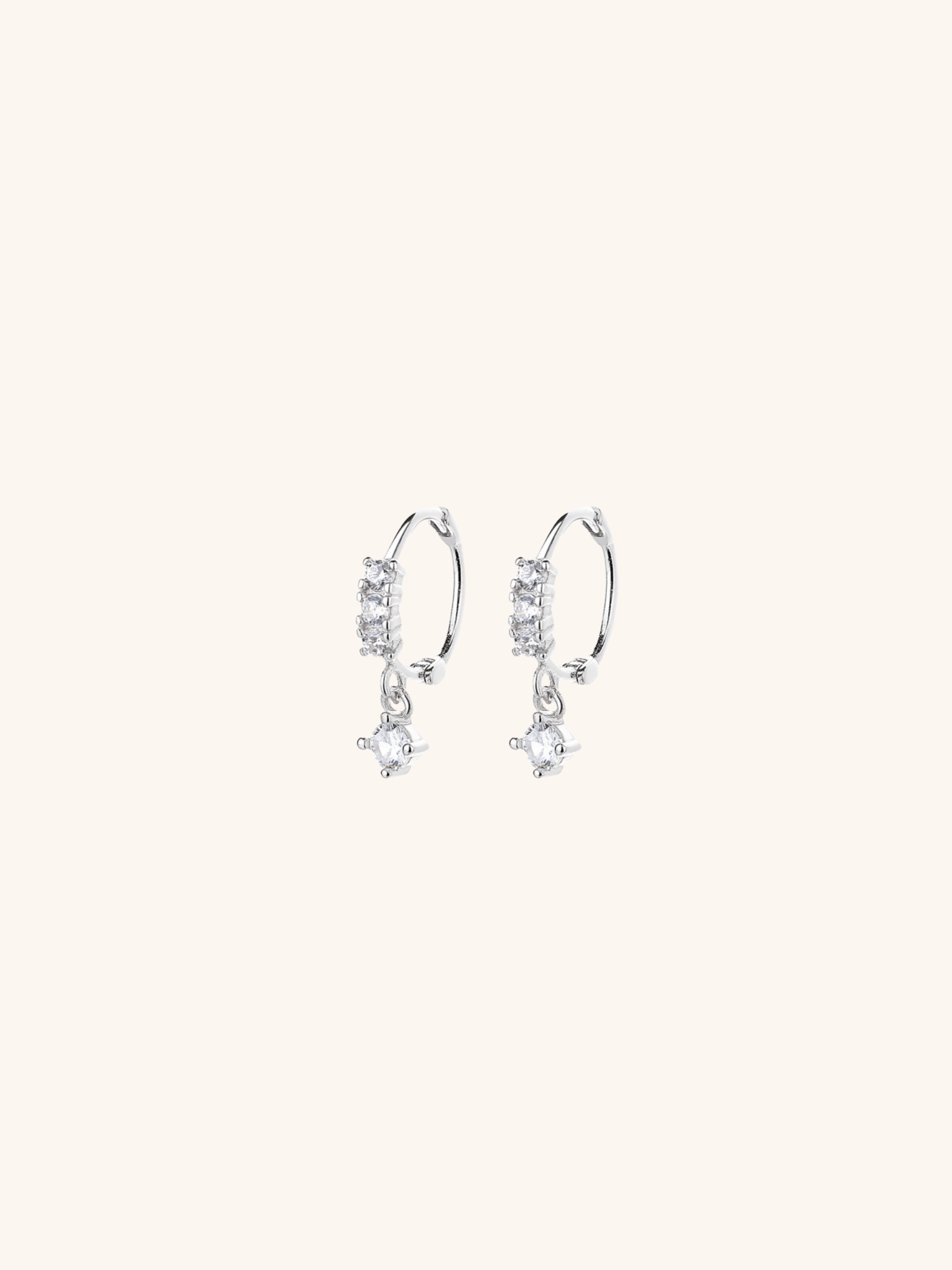 ANDREA Diamond Sterling Silver Earhoops - Minimalist Lab