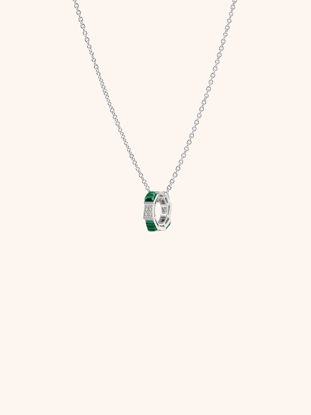 THEO Malachite Ring Pendant Sterling Silver Necklace - Minimalist Lab