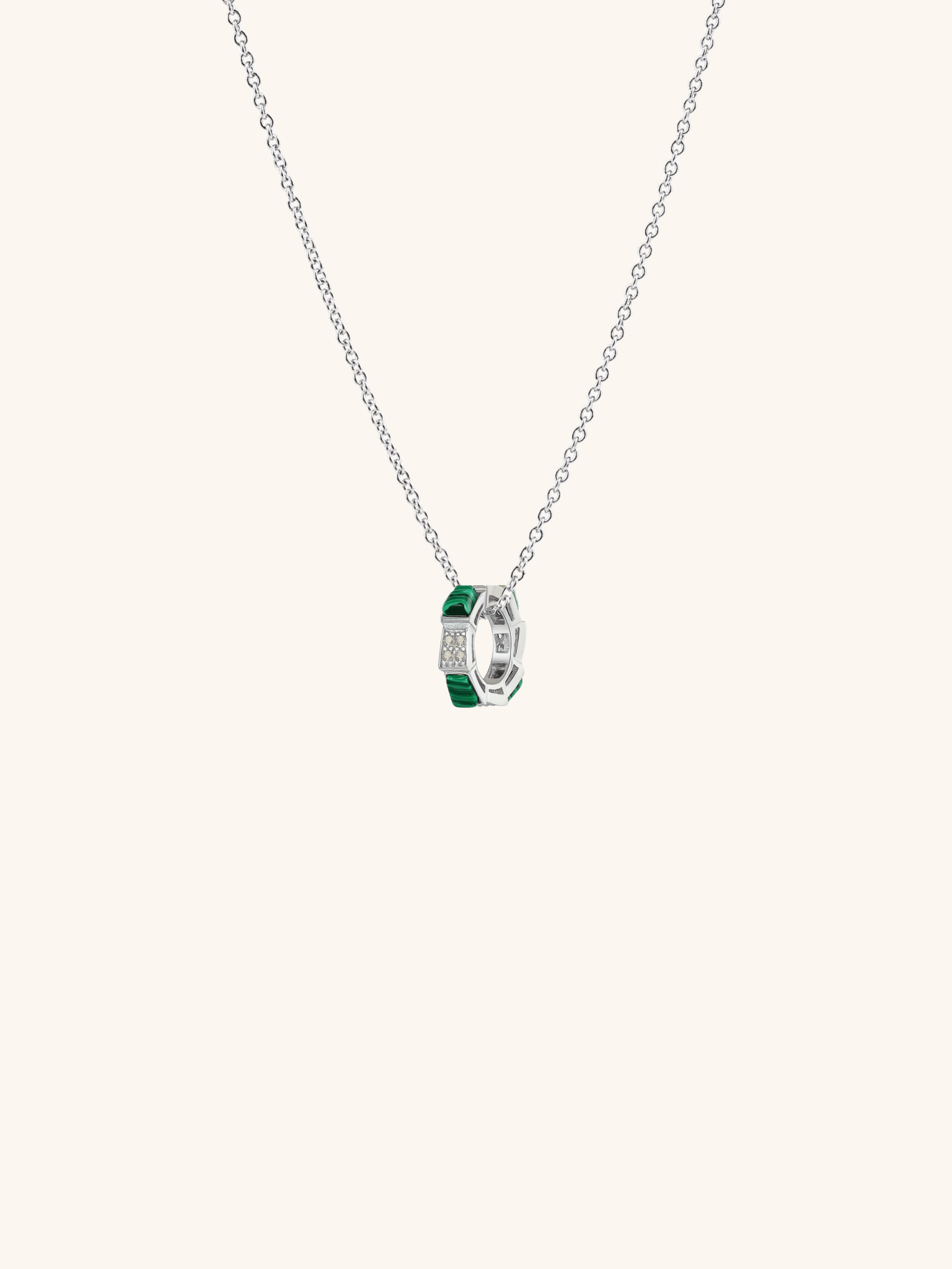 THEO Malachite Ring Pendant Sterling Silver Necklace - Minimalist Lab