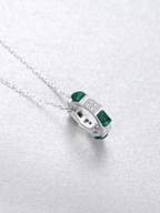 THEO Malachite Ring Pendant Sterling Silver Necklace - Minimalist Lab