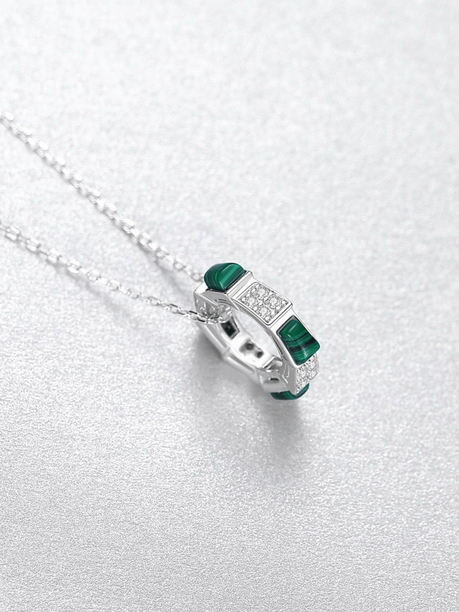 THEO Malachite Ring Pendant Sterling Silver Necklace - Minimalist Lab