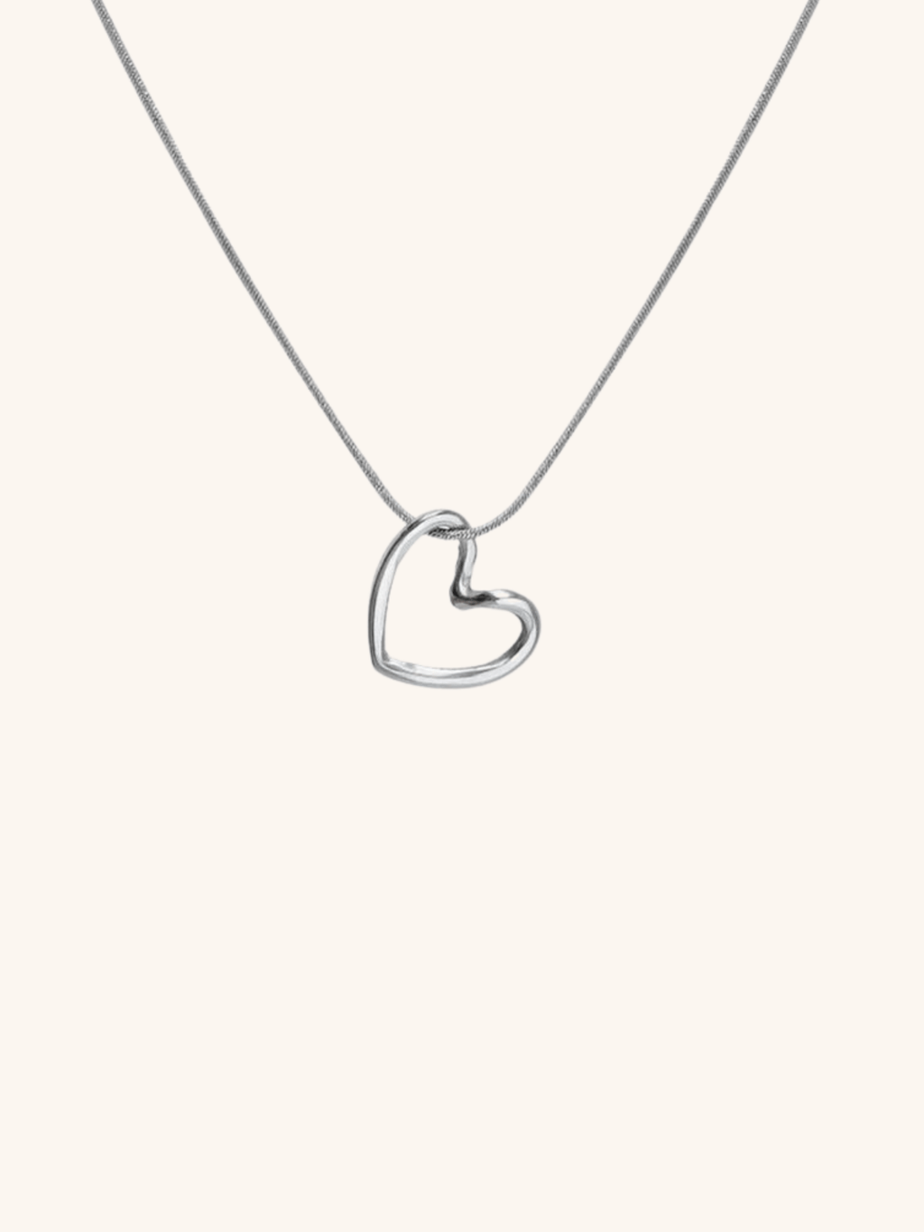 Hollow Heart Snake Chain Necklace - Minimalist Lab