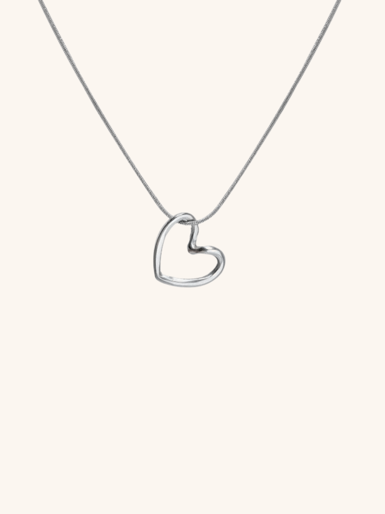 Hollow Heart Snake Chain Necklace - Minimalist Lab