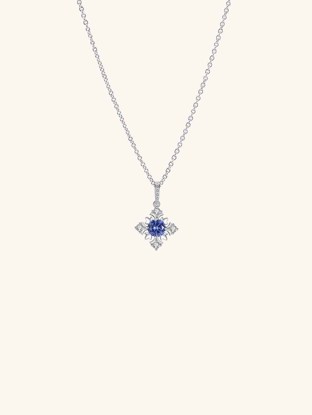 CRYSTAL Diamond Snowflake Sterling Silver Necklace - Minimalist Lab