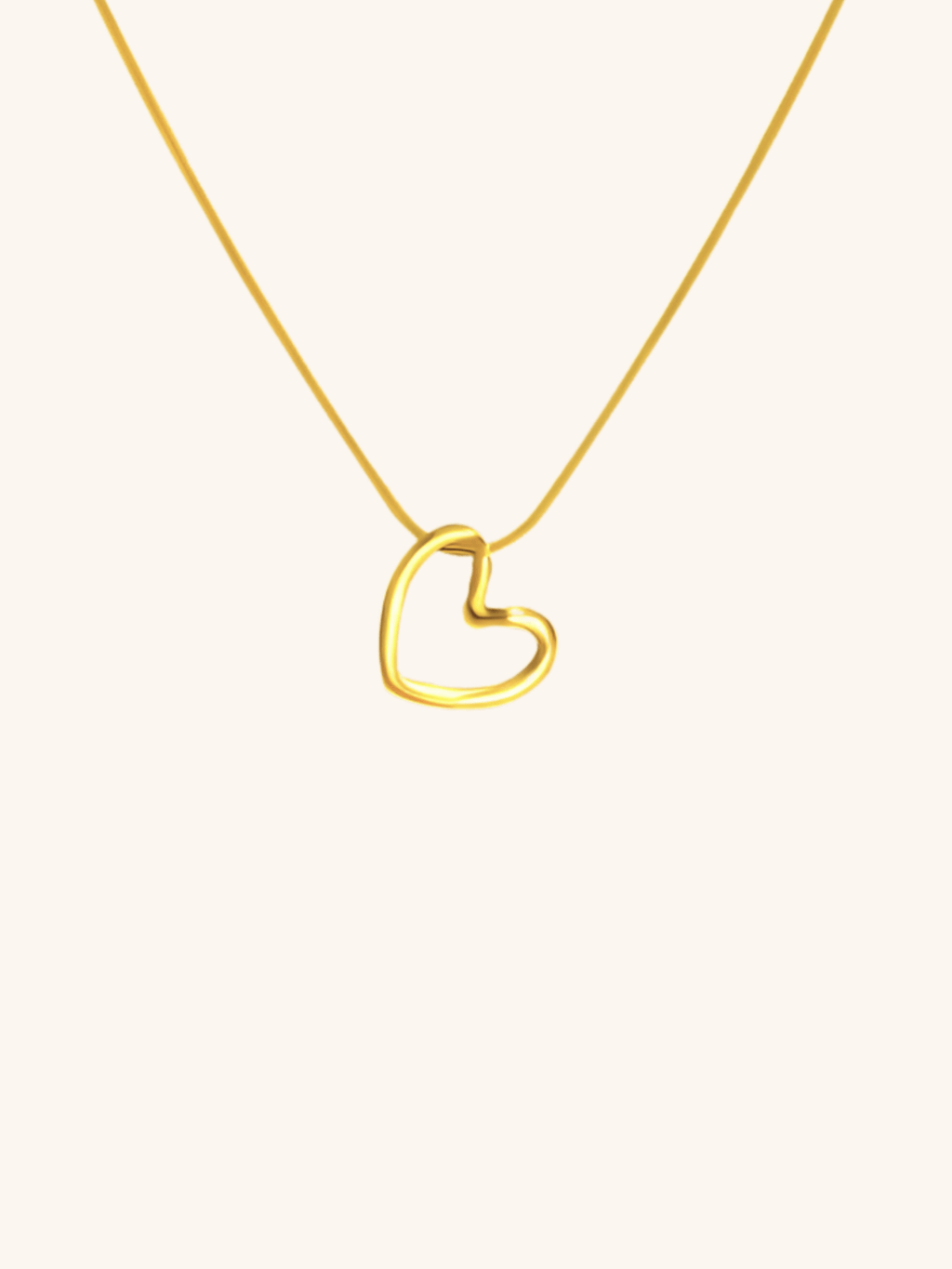 Hollow Heart Snake Chain Necklace - Minimalist Lab