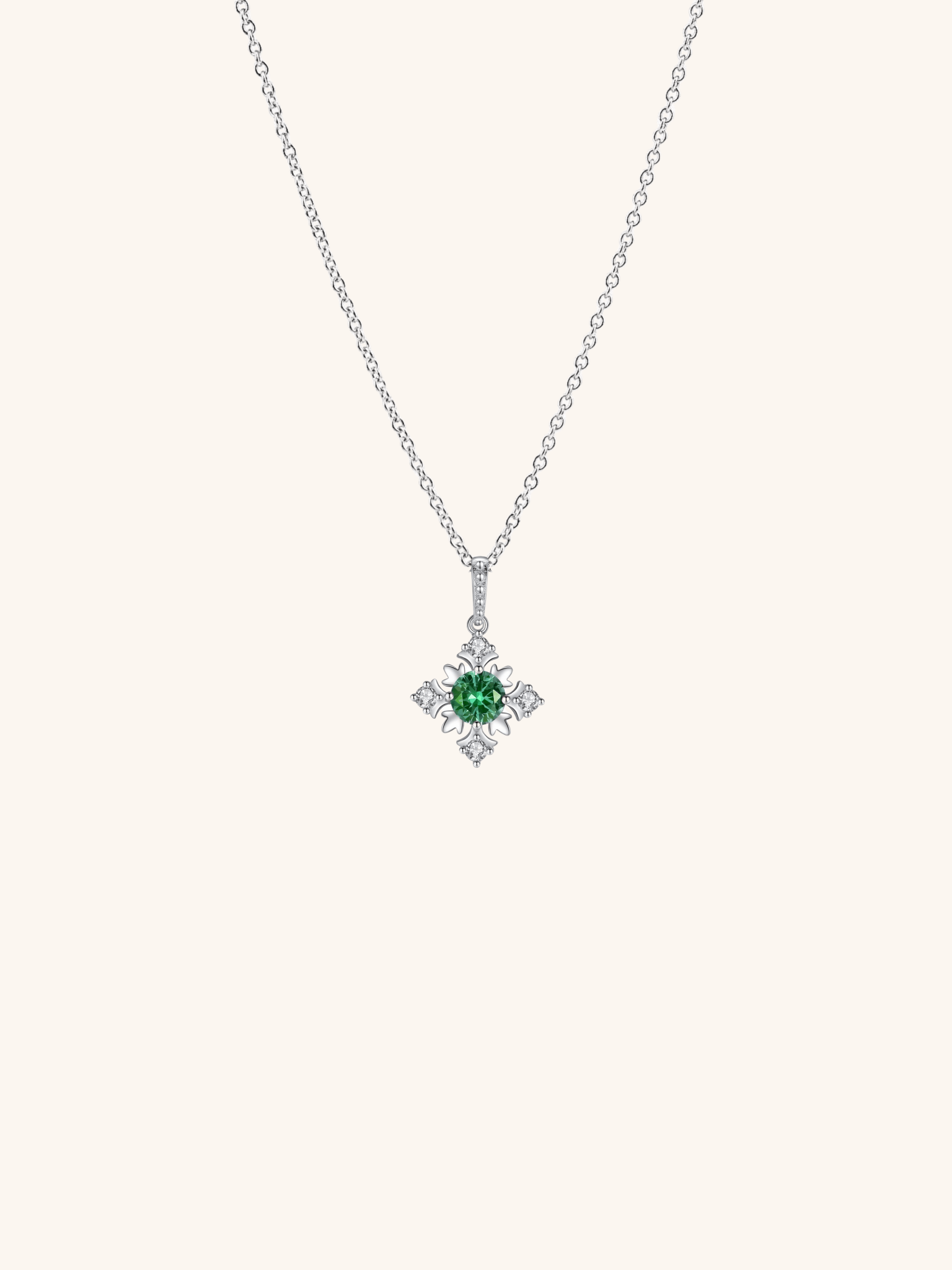 CRYSTAL Diamond Snowflake Sterling Silver Necklace - Minimalist Lab