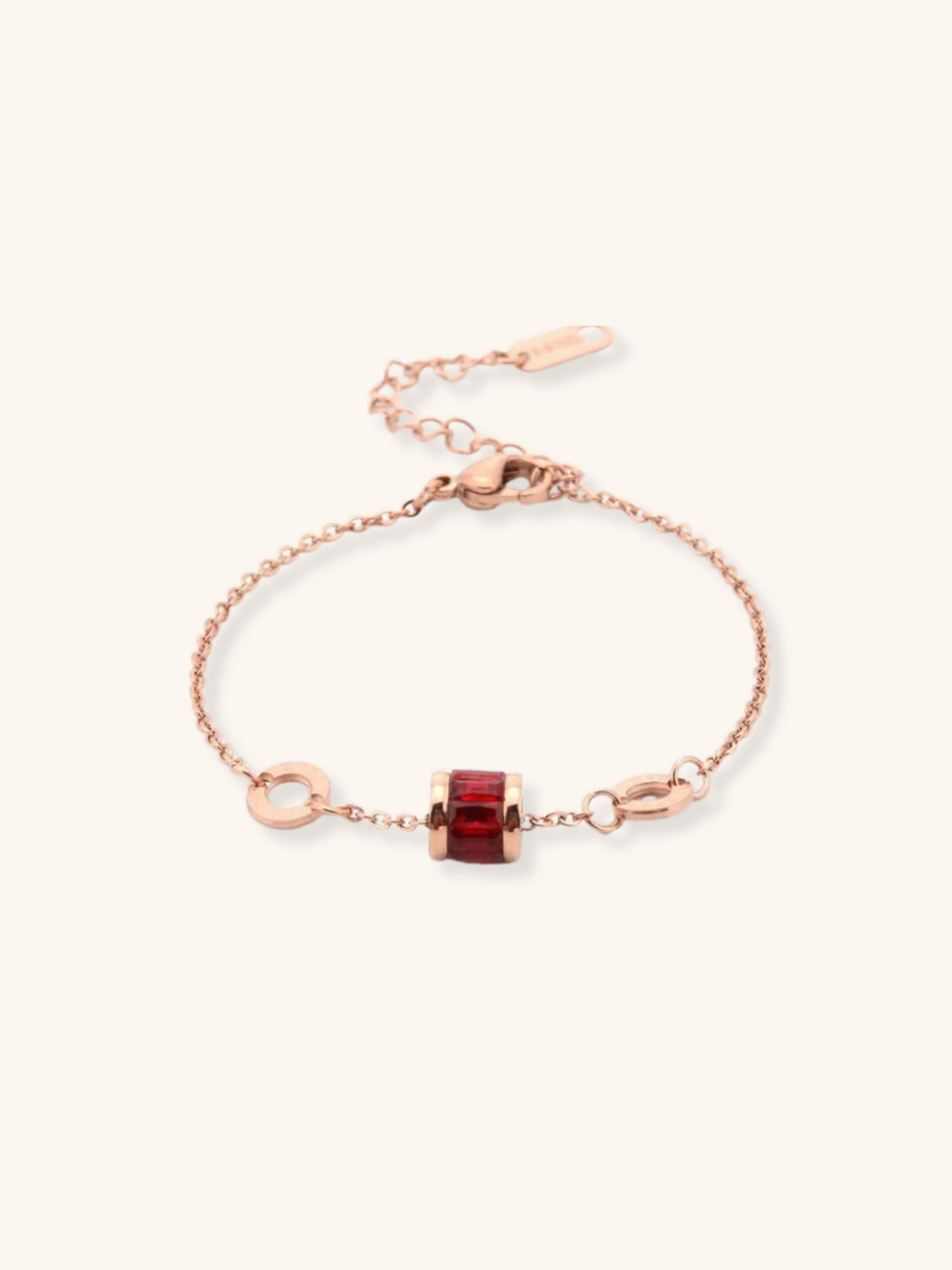 Rolling Stones Coloured Diamond Bracelet Red Titanium