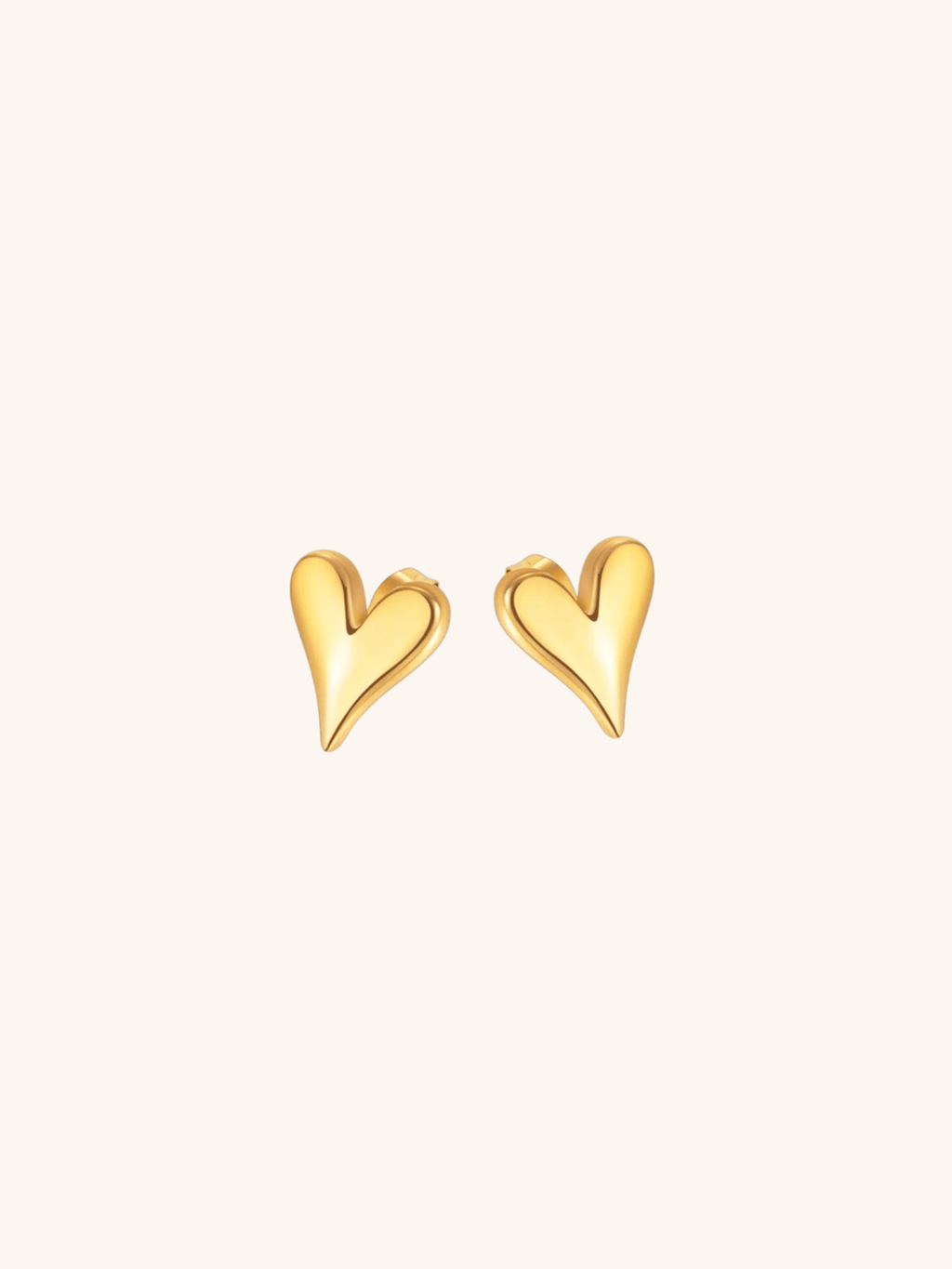 Slim Heart Stud Earrings - Minimalist Lab
