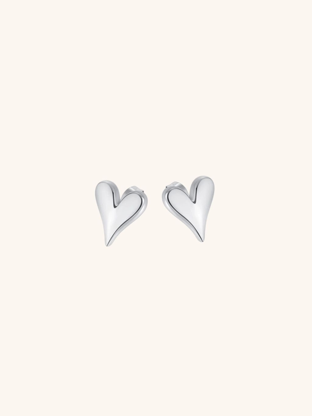 Slim Heart Stud Earrings - Minimalist Lab