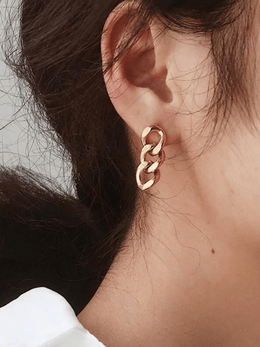 Curb Chain Stud Earrings - Minimalist Lab
