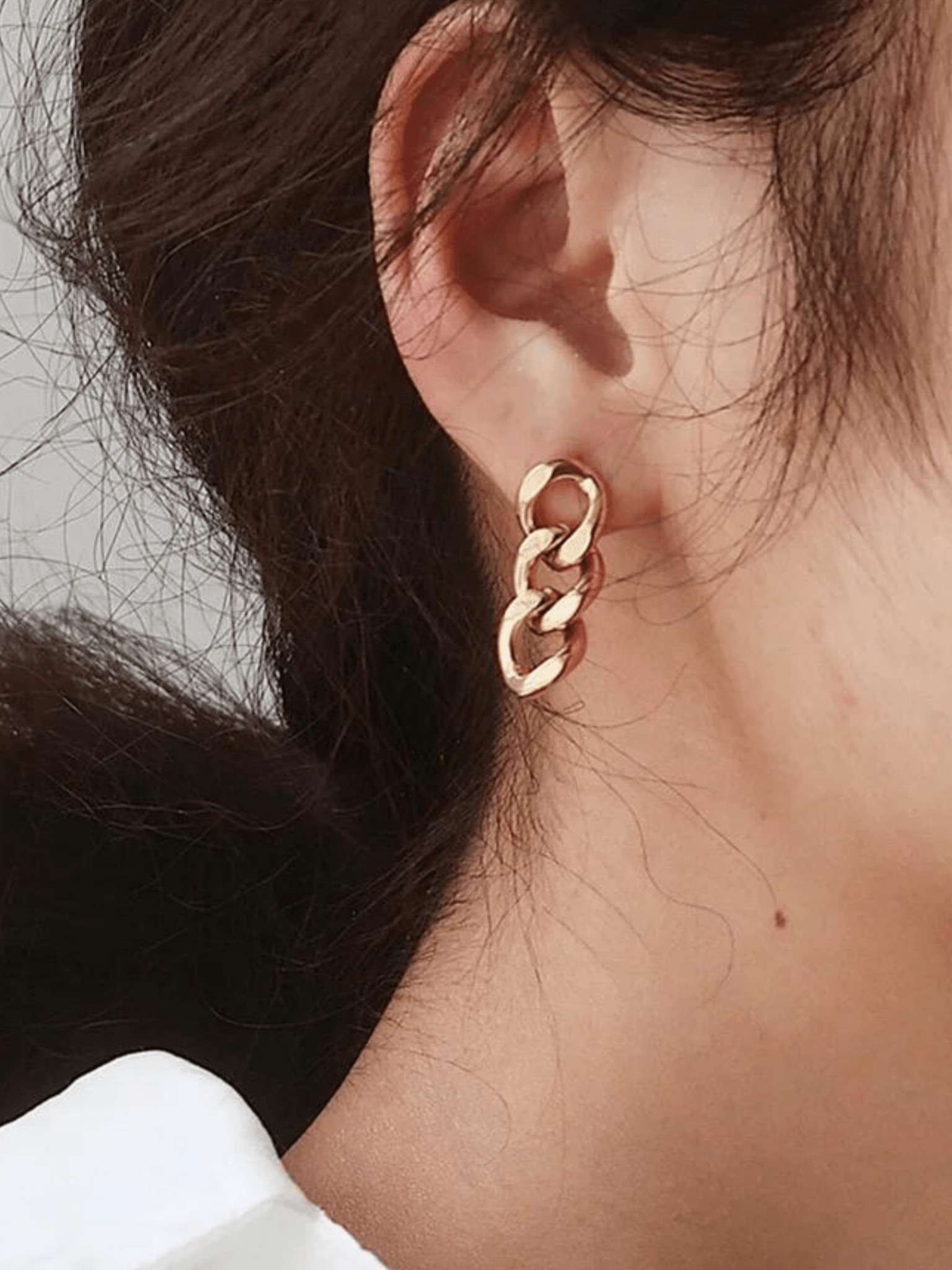Curb Chain Stud Earrings - Minimalist Lab