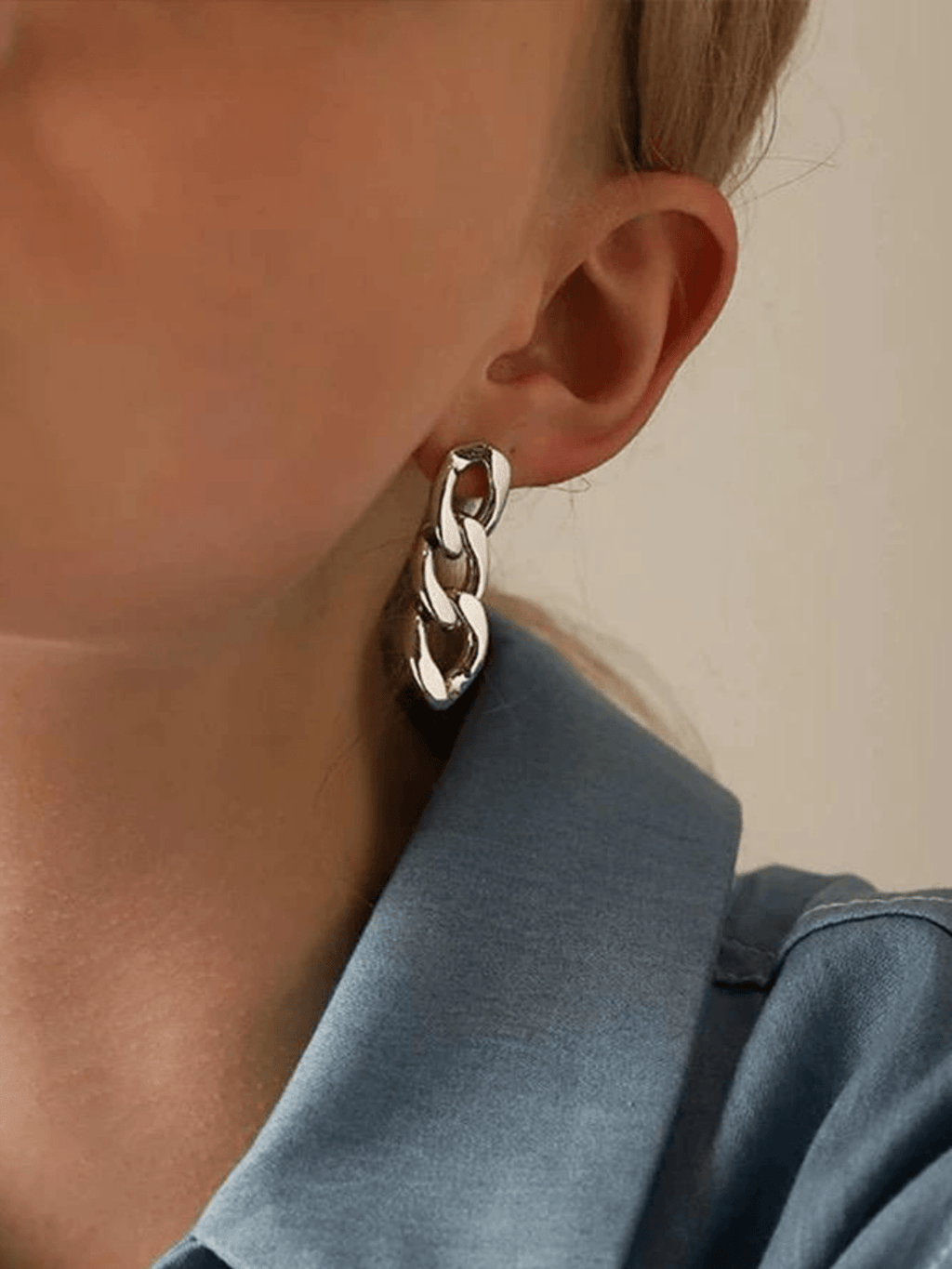 Curb Chain Stud Earrings - Minimalist Lab