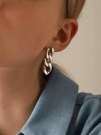 Curb Chain Stud Earrings - Minimalist Lab