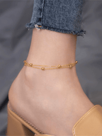 Double Layered Beaded Chain Anklet - Minimalist Lab