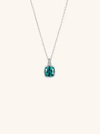ROBBIE Emerald Diamond Sterling Silver Necklace - Minimalist Lab