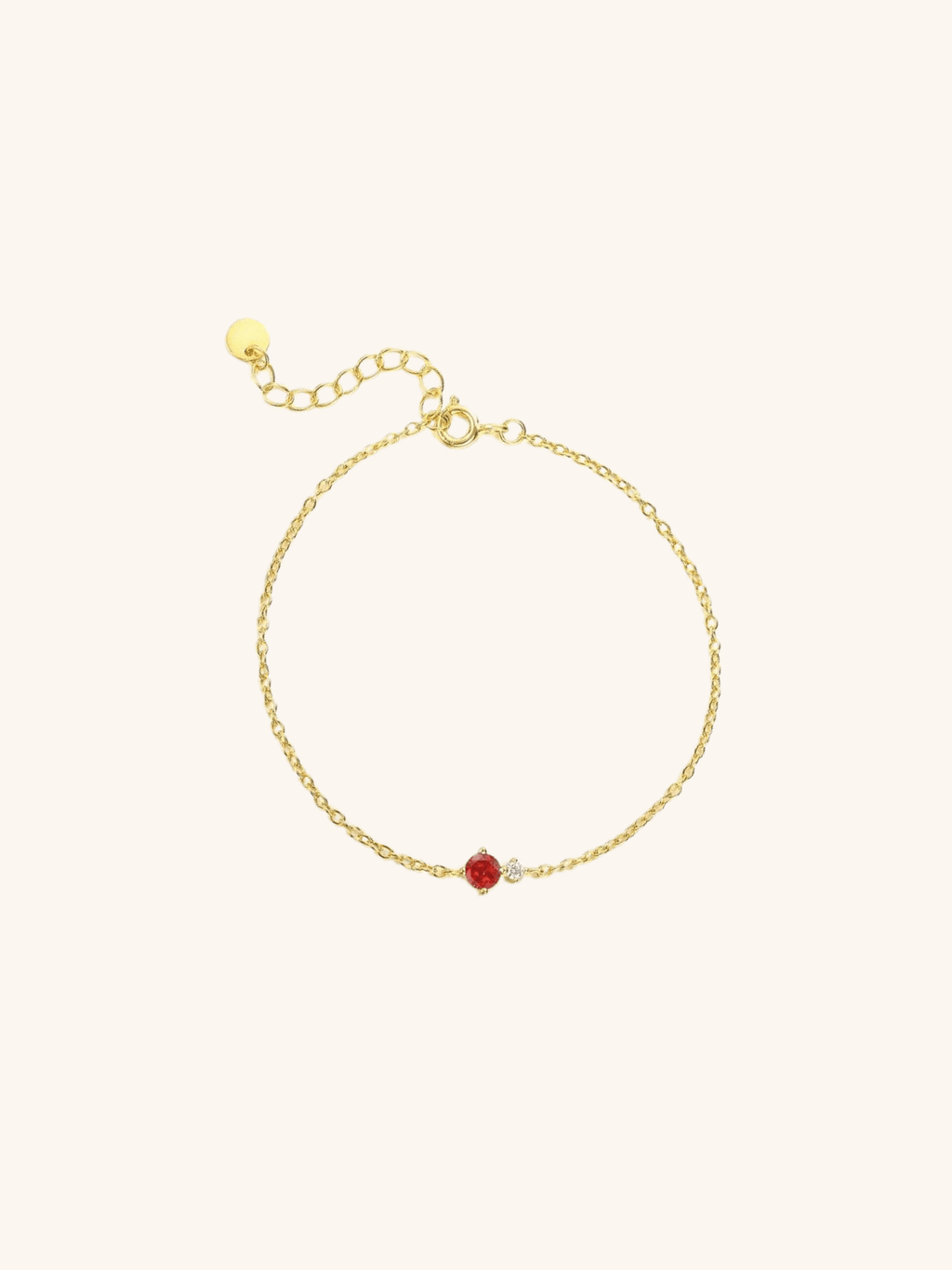 SCARLET Red Diamond Sterling Silver Bracelet - Minimalist Lab