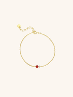 SCARLET Red Diamond Sterling Silver Bracelet - Minimalist Lab