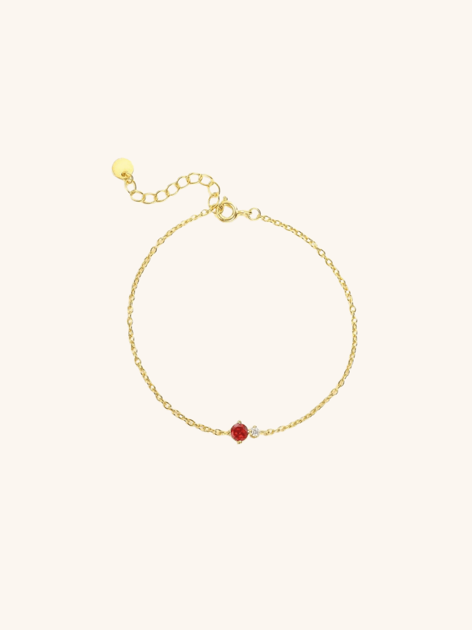 SCARLET Red Diamond Sterling Silver Bracelet - Minimalist Lab