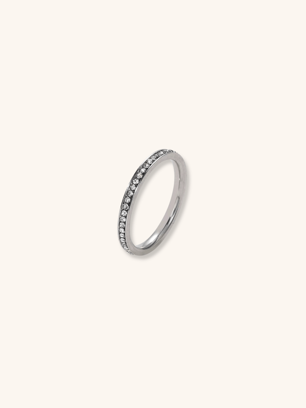 Pave Diamond Stainless Steel Ring - Minimalist Lab