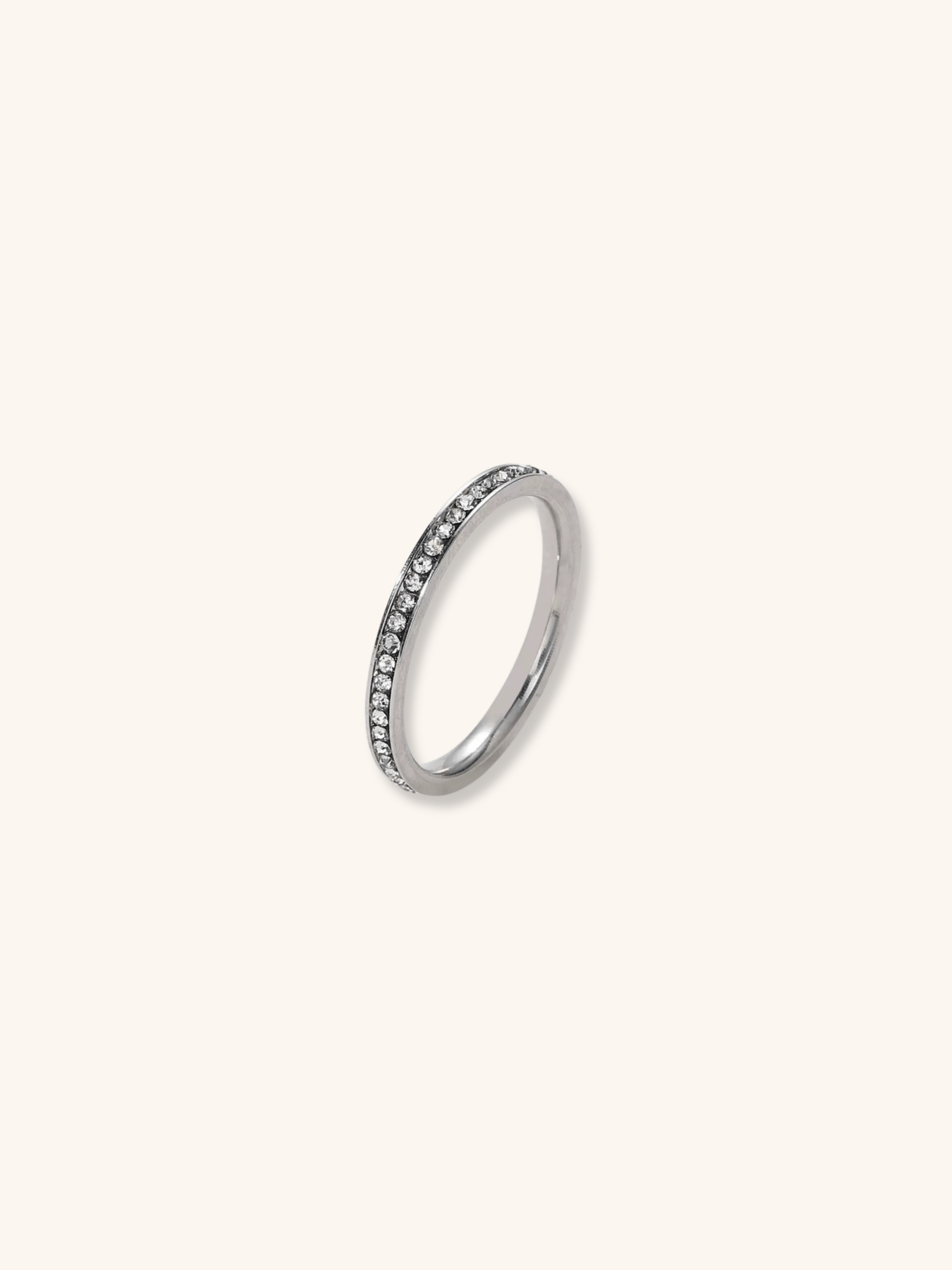 Pave Diamond Stainless Steel Ring - Minimalist Lab