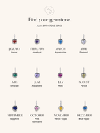 AURA Birthstone Sterling Silver Necklace - Minimalist Lab