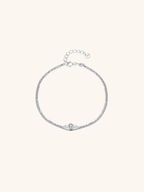 AVA Solitaire Layered Sterling Silver Bracelet - Minimalist Lab