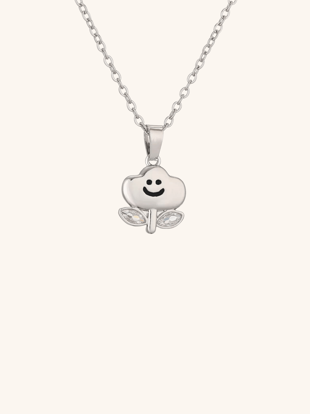 NOMI Smiley Flower Sterling Silver Necklace - Minimalist Lab
