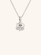 NOMI Smiley Flower Sterling Silver Necklace - Minimalist Lab