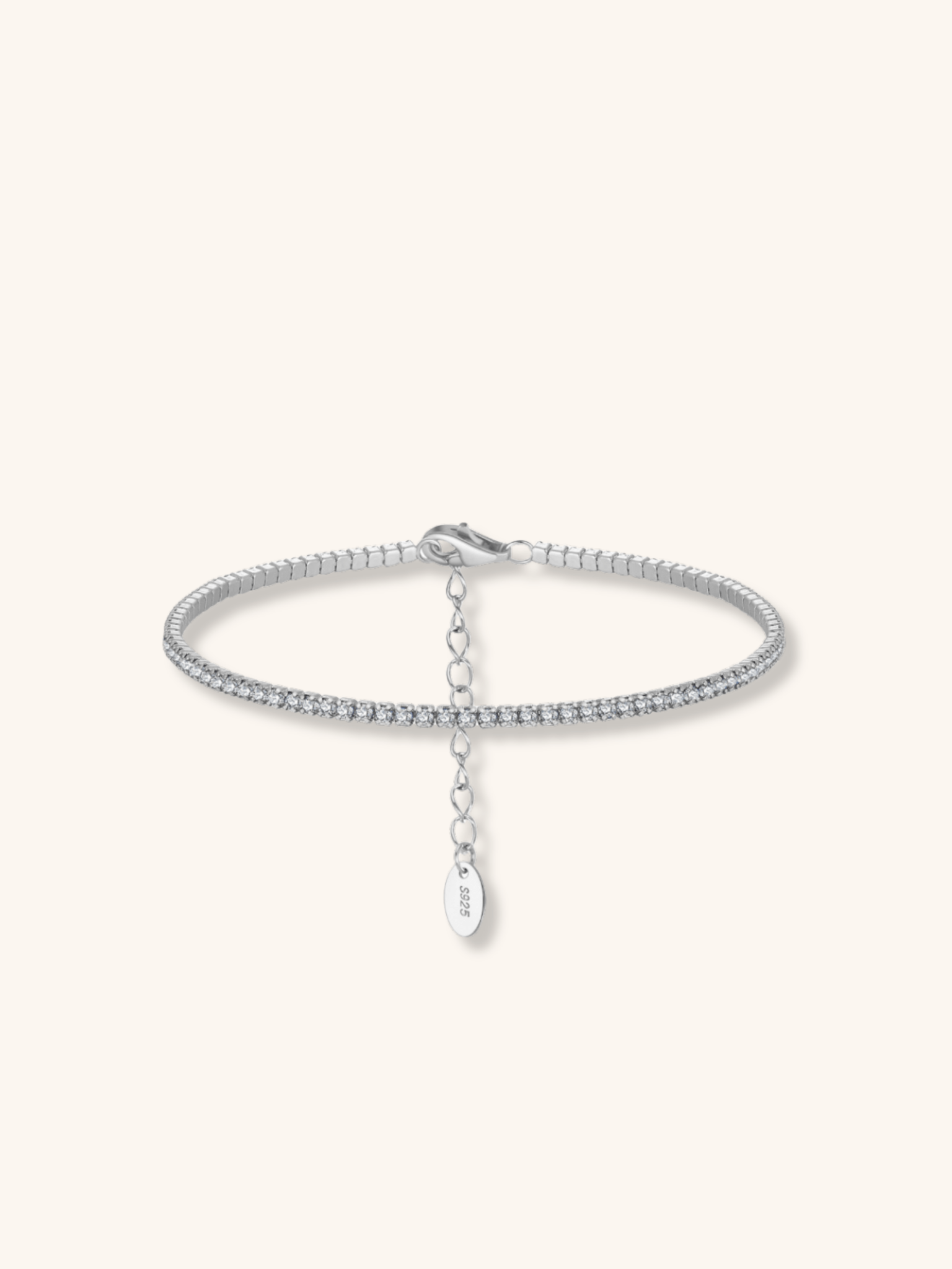 SERENA Full Tennis Sterling Silver Bracelet - Minimalist Lab
